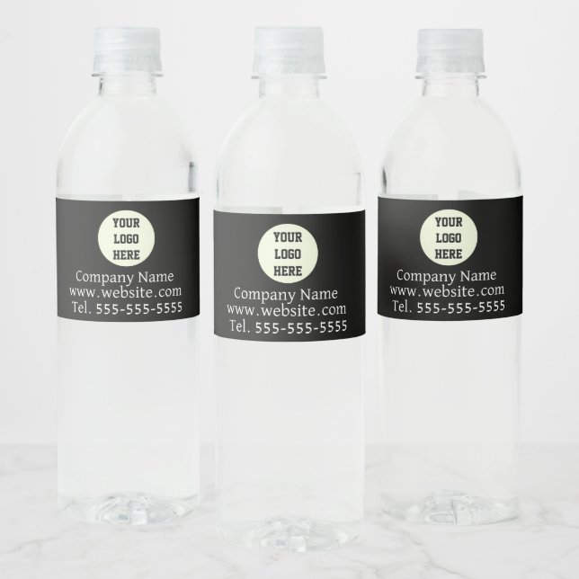 Custom Logo Company Black Business Corporate Water Bottle Label (Bottles)