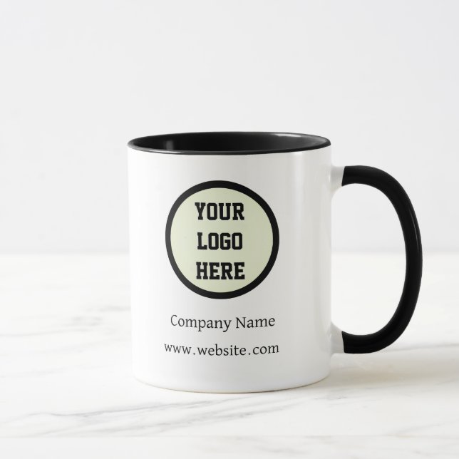 Custom Logo Company Black White Business Branded Mug (Right)
