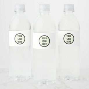 Custom Logo Company Black White Corporate  Water Bottle Label