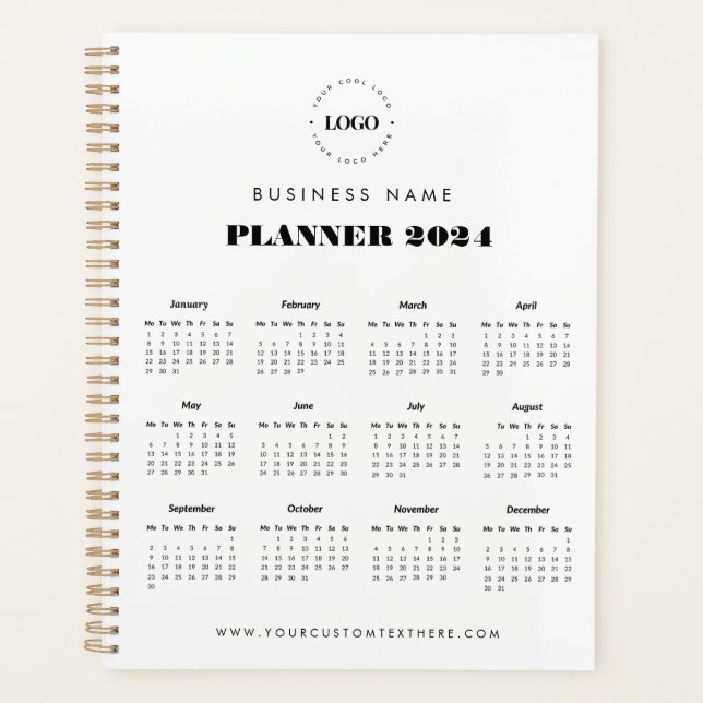 Custom Logo Company Business Name Calendar 2024 Planner (Front)