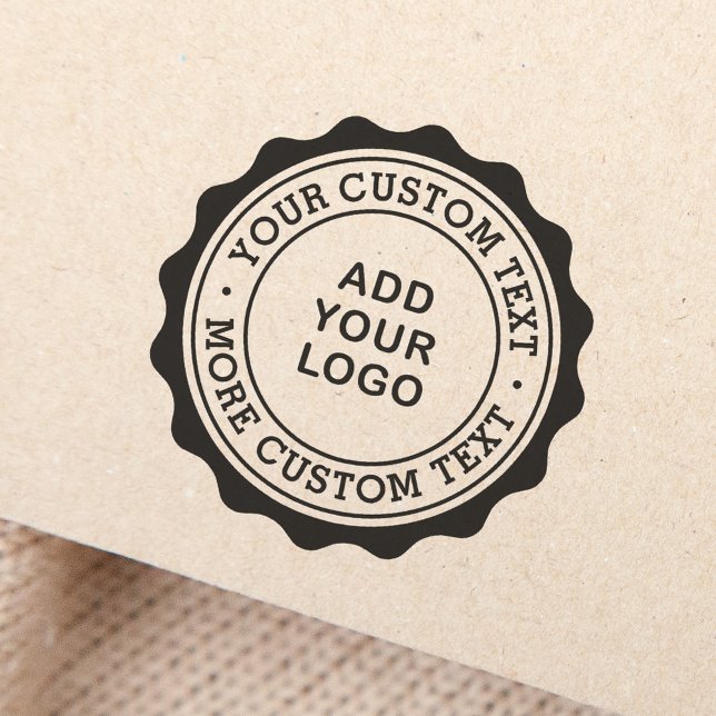 Custom logo company business wavy border self-inking stamp (Creator Uploaded)