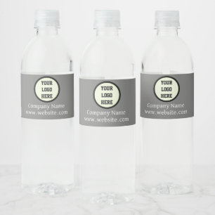Custom Logo Company Grey Business Corporate Water Bottle Label