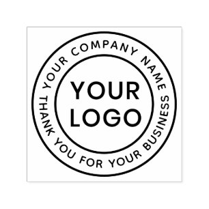 Custom logo company name business thank you self-inking stamp