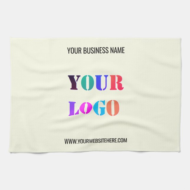 Custom Logo Company Name Promotional Personalised Tea Towel (Horizontal)
