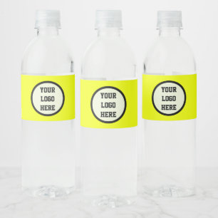 Custom Logo Company Neon Yellow Business Corporate Water Bottle Label