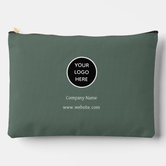 Custom Logo Company Sage Green Business Corporate Accessory Pouch (Front)