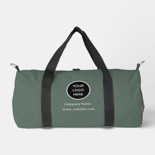 Custom Logo Company Sage Green Business Corporate Duffle Bag (Front)