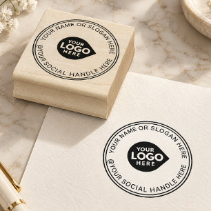 Custom Logo Company Slogan Social Branding Seal Rubber Stamp