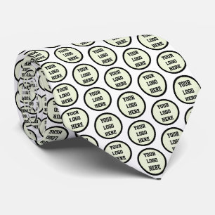 Custom Logo Company Solid White Business Corporate Tie