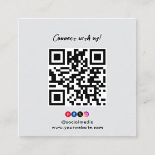 Custom Logo Connect with Us Square Business Card