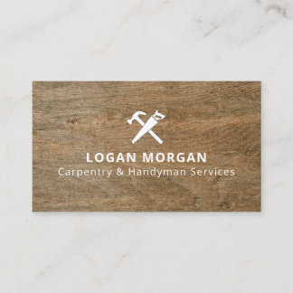 Custom Logo Construction Handyman Wood Business Card