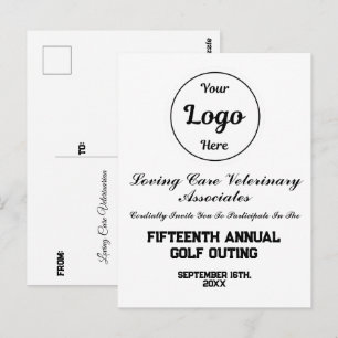 Custom Logo Corporate Golf Event Invitation Postcard