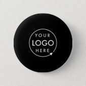 Custom Logo | Corporate Modern Minimalist Black 6 Cm Round Badge (Front)