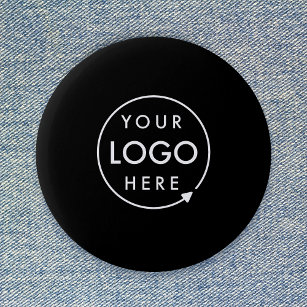 Custom Logo   Corporate Modern Minimalist Black 6 Cm Round Badge