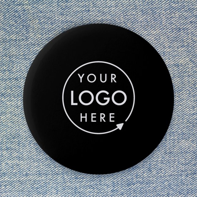 Custom Logo | Corporate Modern Minimalist Black 6 Cm Round Badge
