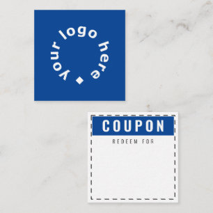 Custom Logo Coupon "Redeem For"   Classic Blue Card