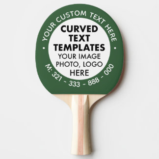 Custom Logo & Curved Text Green Ping Pong Paddle