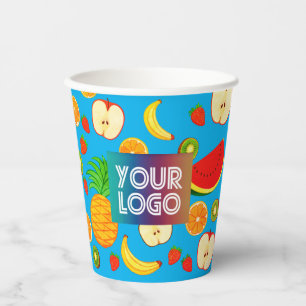 Custom Logo Cute & Colourful Fruit Branded Juice Paper Cups