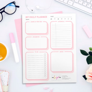 Custom Logo Cute Simple Blush Undated Daily Notepad