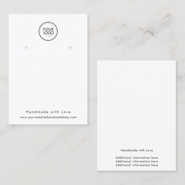 Custom Logo Earring Display Business Card (Front/Back)