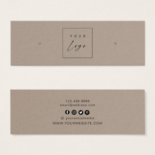 Custom Logo  • Earring Hoops Studs Display Card   (Front & Back)