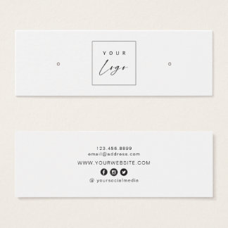 Custom Logo • Earring Hoops Studs Display Card  