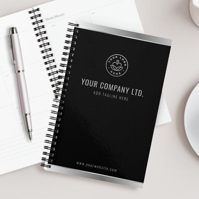 Custom Logo Elegant Black Silver Planner (Creator Uploaded)