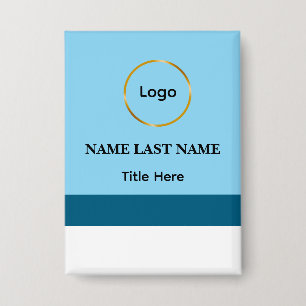 Custom Logo Elegant Dusty Blue White Magnet