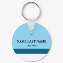 Custom Logo Elegant Dusty Blue White Magnet