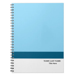 Custom Logo Elegant Dusty Blue White Magnet Notebook