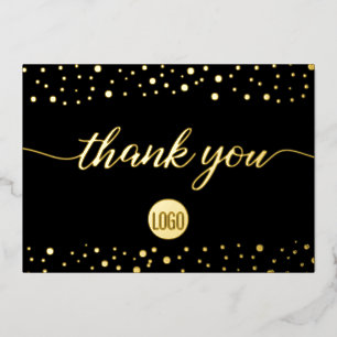Custom Logo Elegant Gold Black Business Thank you 