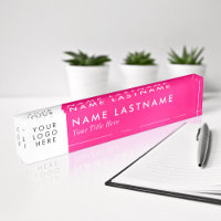 Custom Logo Elegant Minimalist Bright Pink Acrylic