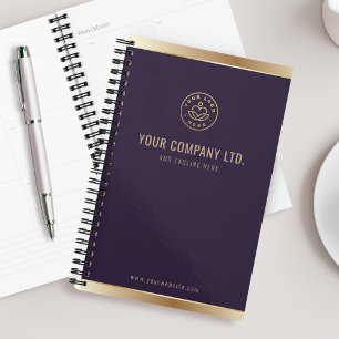 Custom Logo Elegant Purple Gold Planner