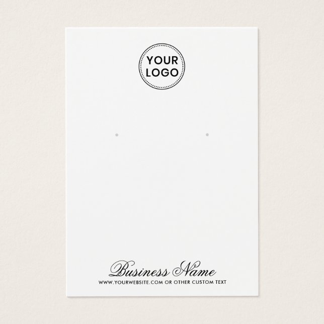 Custom logo elegant script earring display card (Front)