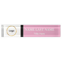 Custom Logo Elegant Soft Pink, White,Black