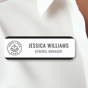Custom Logo Employee Black Name Tag