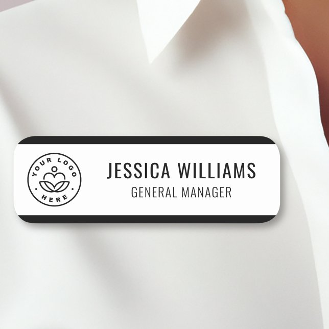 Custom Logo Employee Black Name Tag (Creator Uploaded)