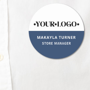Custom Logo Employee Blue Name Tag