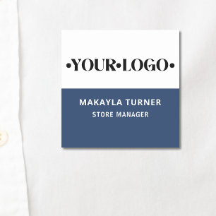 Custom Logo Employee Blue Name Tag