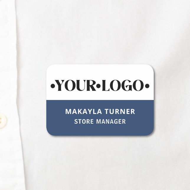 Custom Logo Employee Blue Name Tag (Creator Uploaded)