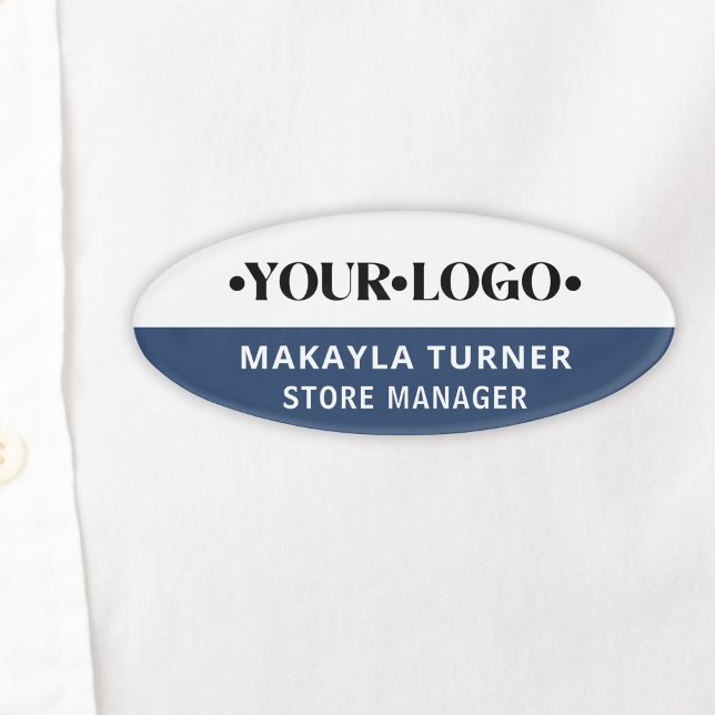 Custom Logo Employee Blue Name Tag (Creator Uploaded)