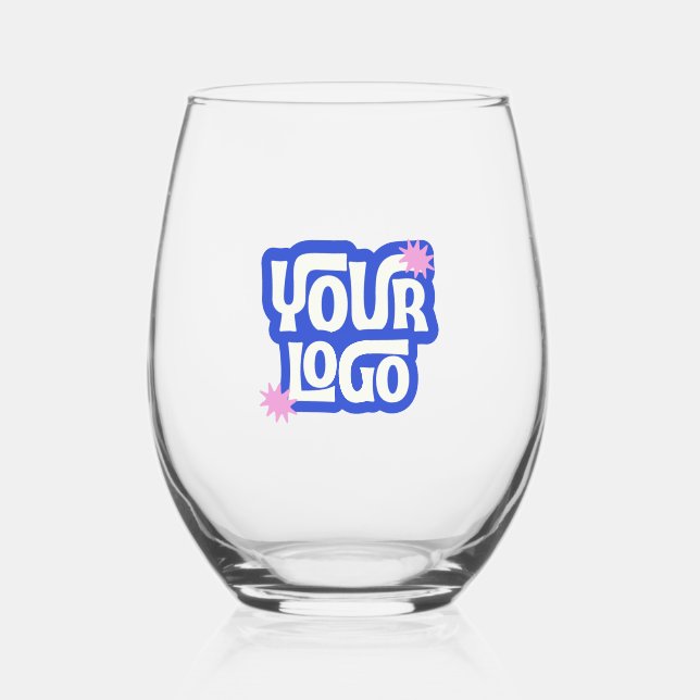 Custom Logo Employee Gift Promotional Business Stemless Wine Glass (Front)