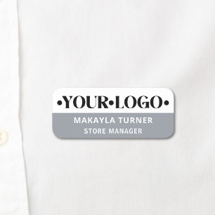 Custom Logo Employee Grey Name Tag
