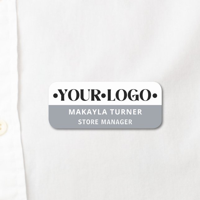 Custom Logo Employee Grey Name Tag (Creator Uploaded)