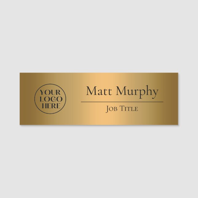 Custom Logo Employee ID Faux Copper Name Tag (Front)