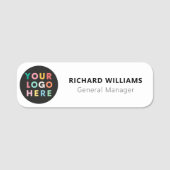 Custom Logo Employee Magnetic Or Safety Pin Name Tag (Front)