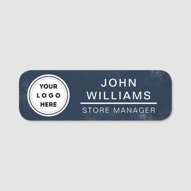 Custom Logo Employee Magnetic Or Safety Pin Name Tag (Front)