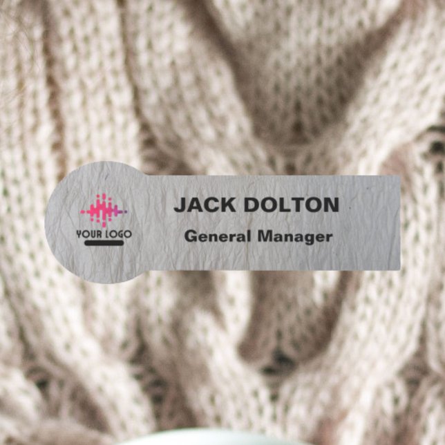 Custom Logo Employee Name Badge in Silver (Creator Uploaded)