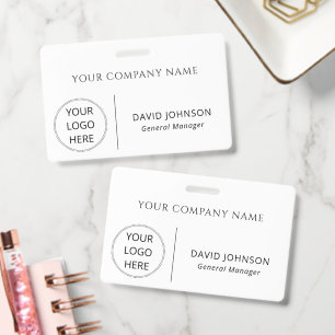 Custom Logo Employee Name Company ID Badge