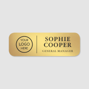 Custom Logo Employee Name Faux Gold Tag